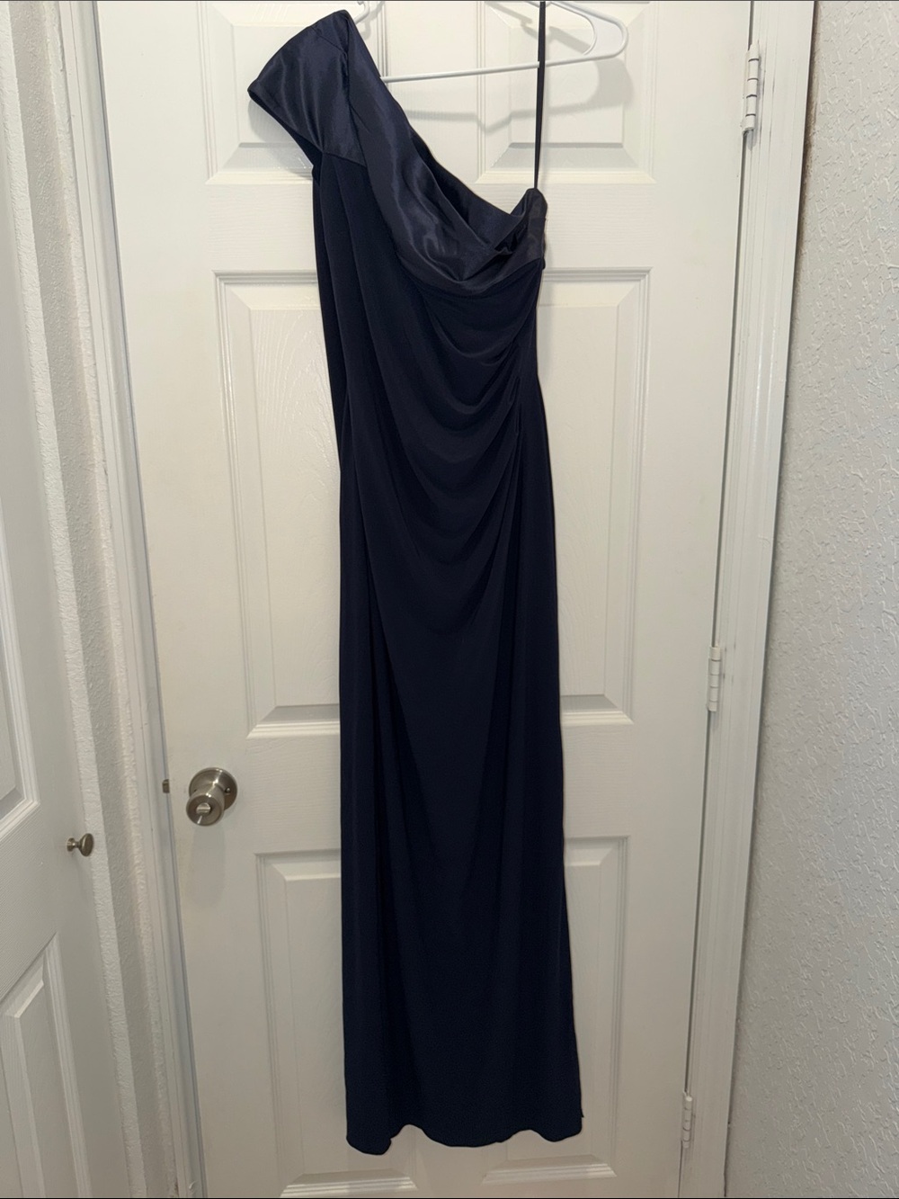 Ralph Lauren One-Shoulder NavyGown